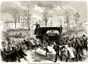 Victor Noir temetése alkotó: Desroches Valnay